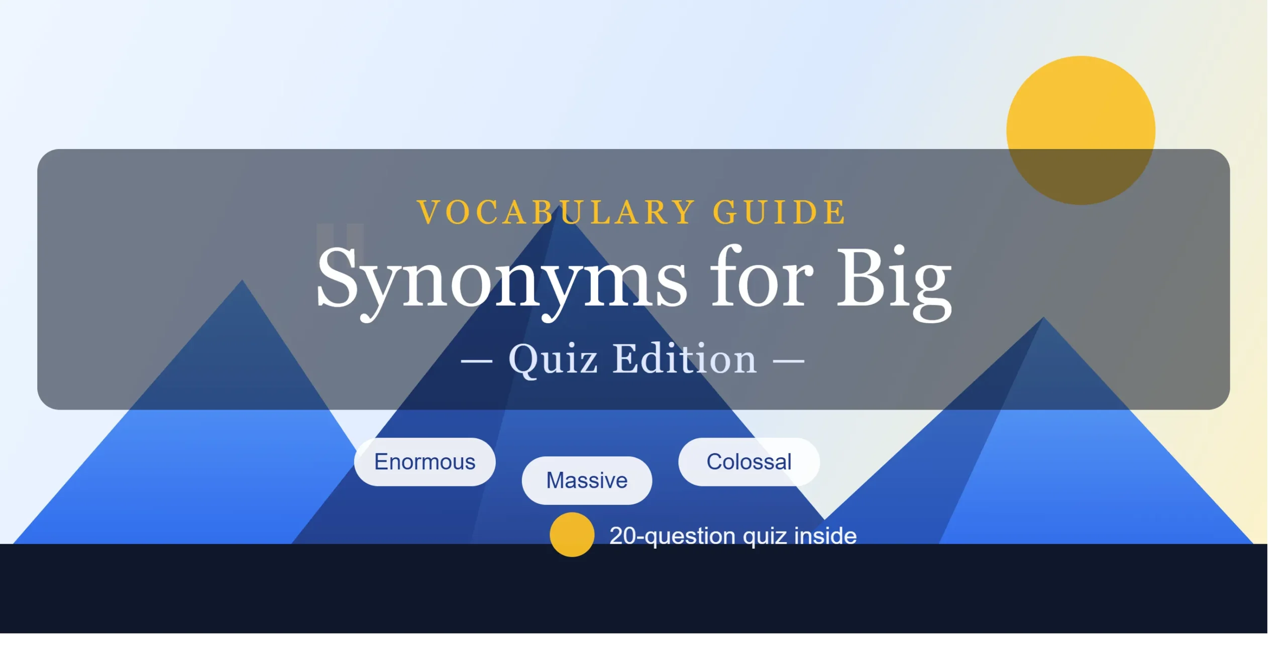 synonyms for big quiz