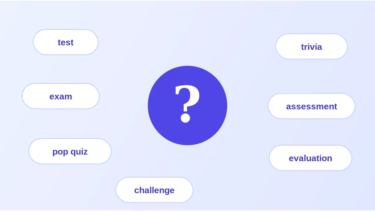 synonyms for different quiz