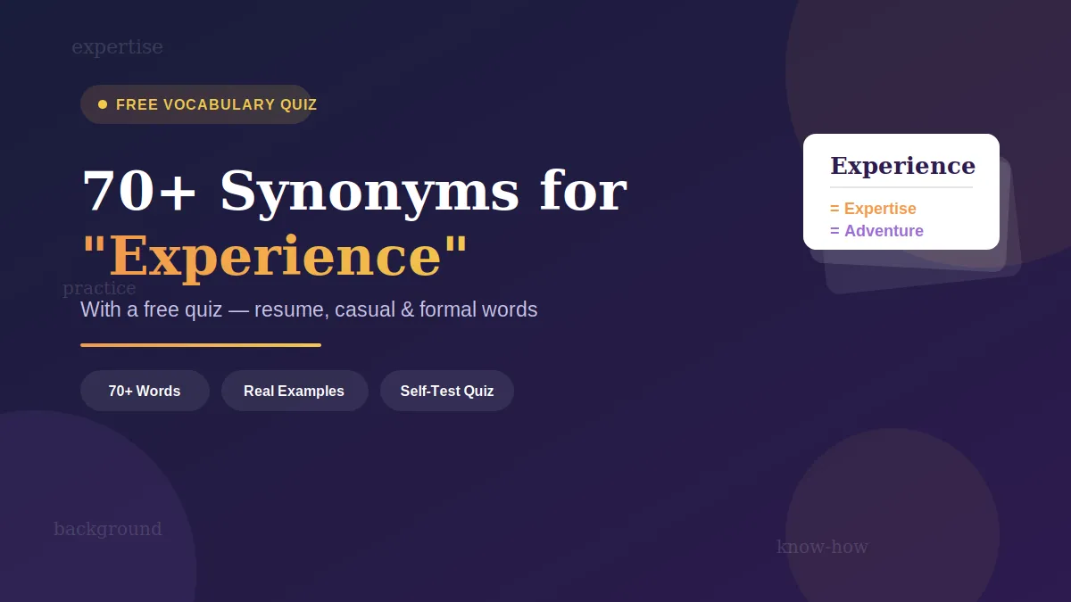 synonyms for experience quiz