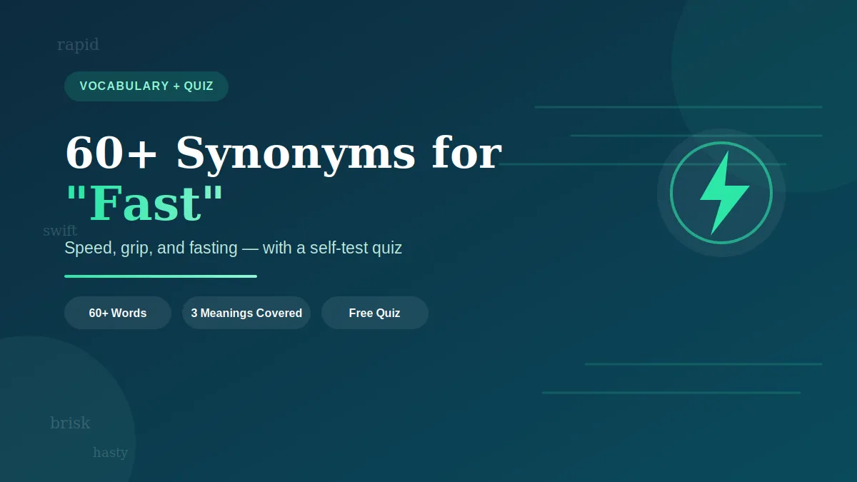 synonyms for fast quiz