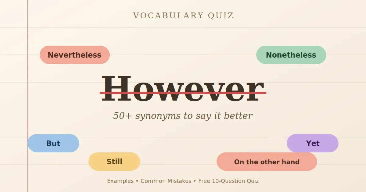 synonyms for however quiz