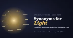 synonyms for light quiz