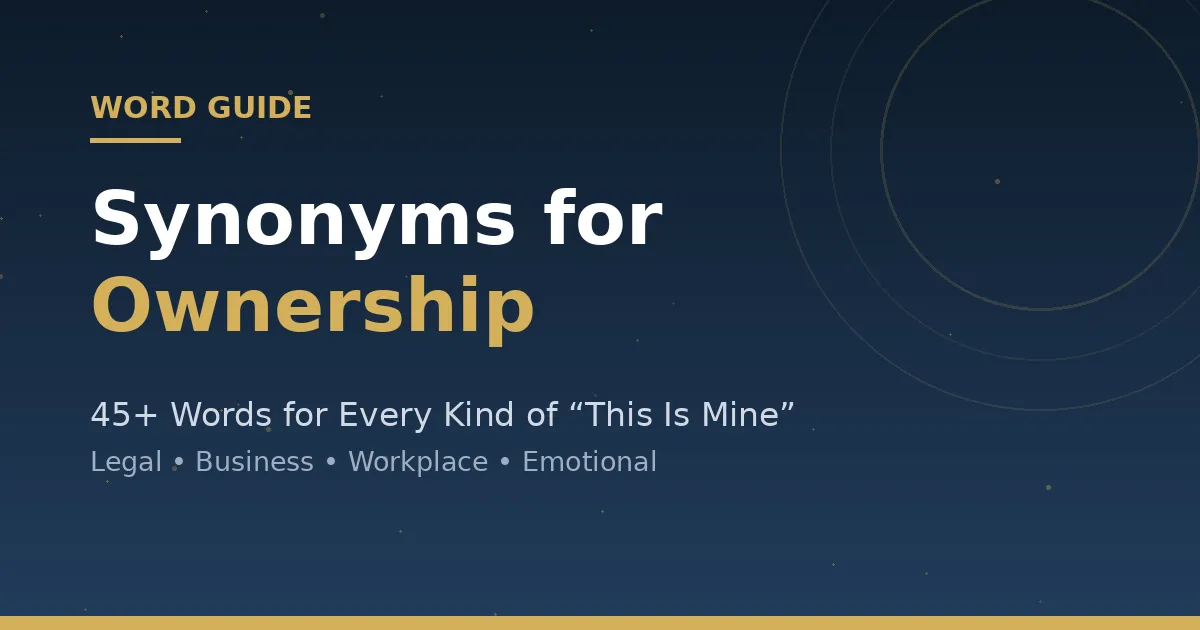 synonyms for ownership
